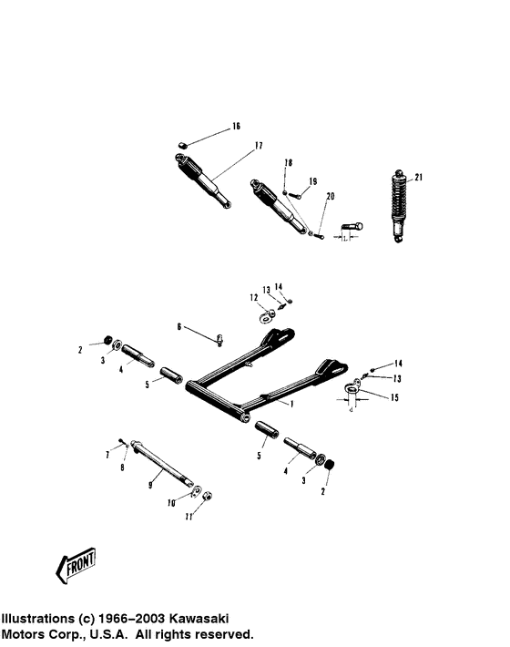 Swing arm/shock absorbers