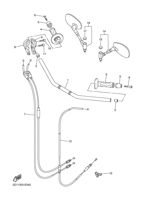 FZ1-N Steering handle & cable