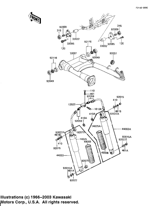 Swing arm/shock absorbers