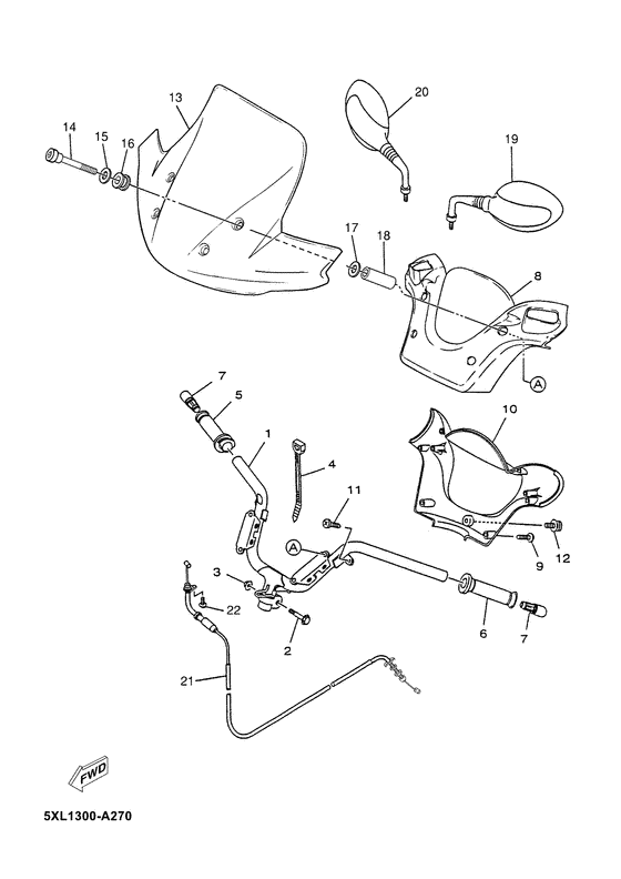 Steering handle. cable