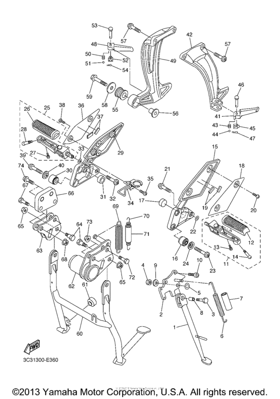 FZS10WC Подножки