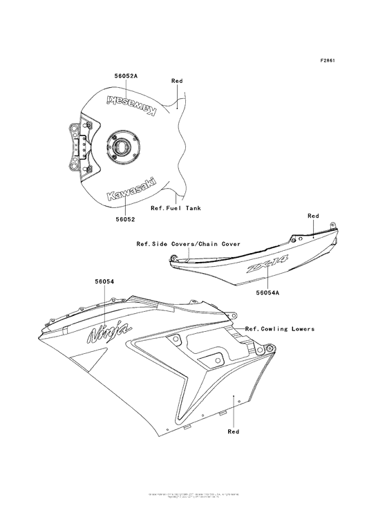 ZX1400 Decals (Red)(Caf)