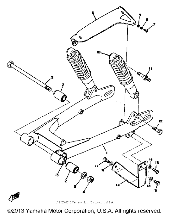 Rear arm rear cushion chain case
