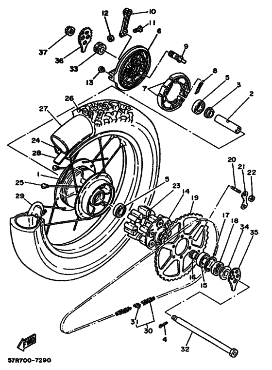 Rear wheel complete assy