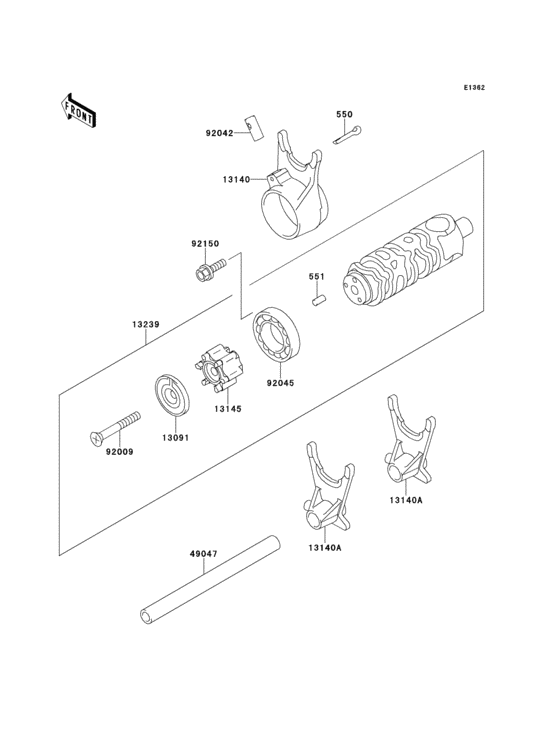 EN500 Валы и вилки переключения передач