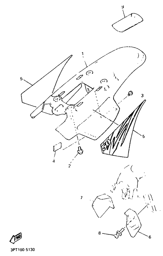 PW50 Side cover  /  oil tank