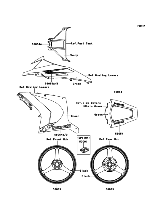 ZX1000 Decals(Green)