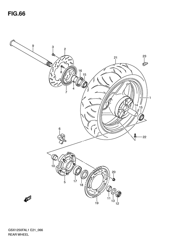 Rear wheel complete assy
