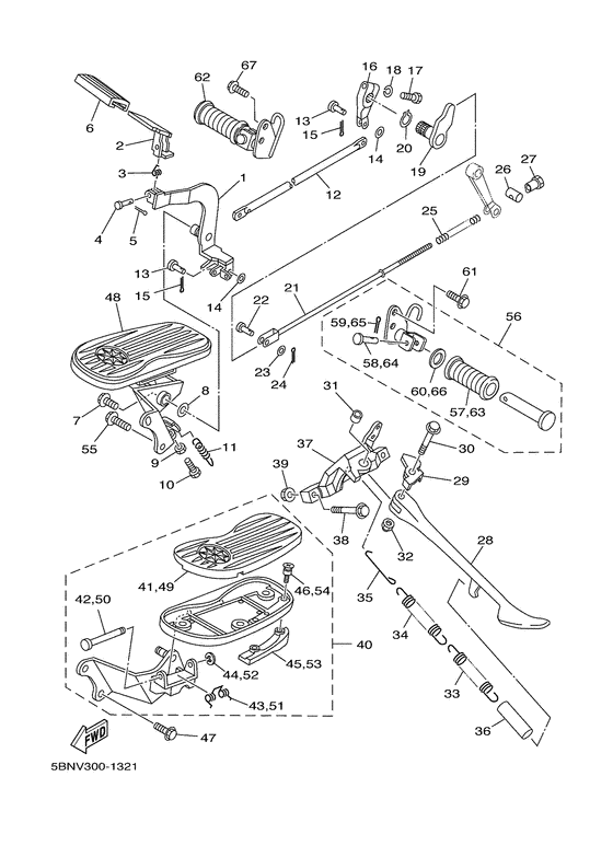 XVS650A Stand. footrest