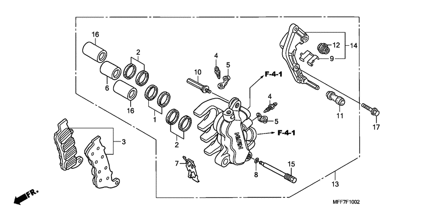 L. front brake caliper