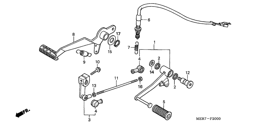 Brake pedal/ change pedal