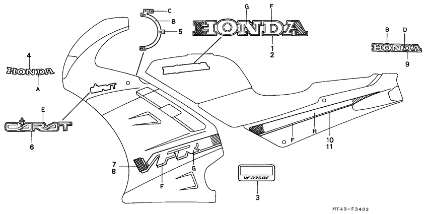 VFR750F Stripe / mark