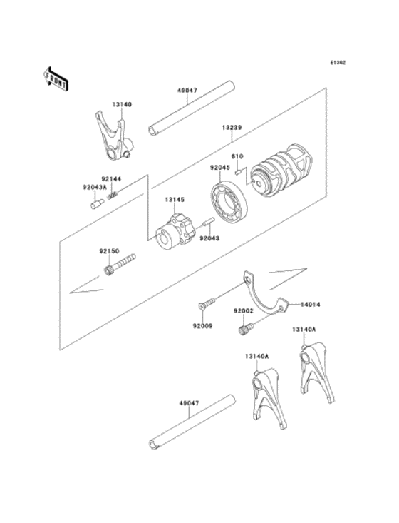 Gear change drum & forks