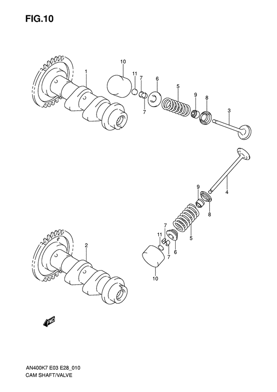 AN400 Распред вал / клапана
