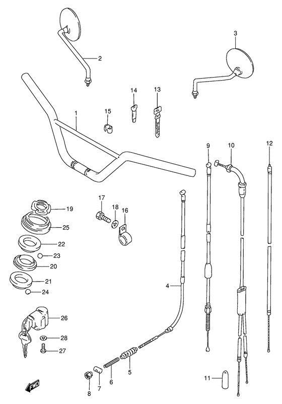 Handle bar - control cable