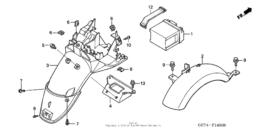 Rear fender + battery