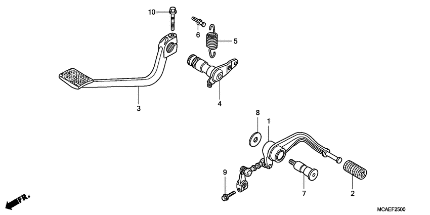 GL1800 (ABS) Brake pedal assy