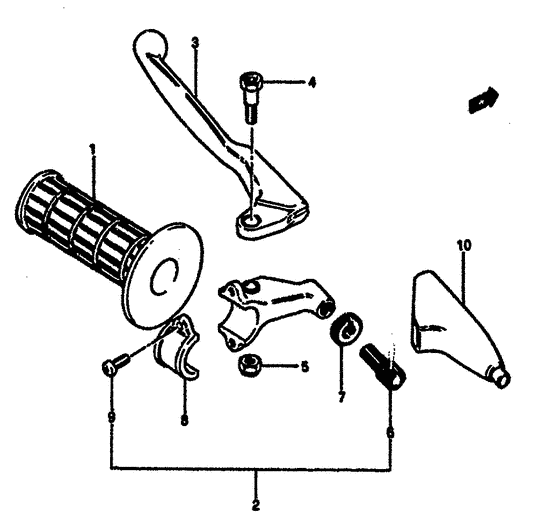 RM125 Left handle grip