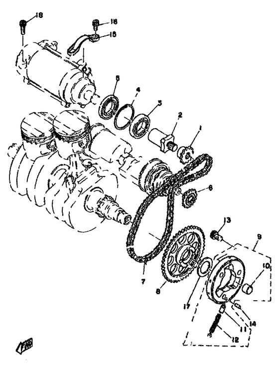 Starting motor unit
