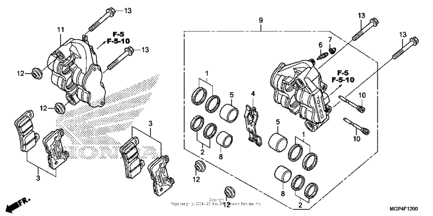 Front brake caliper (1)