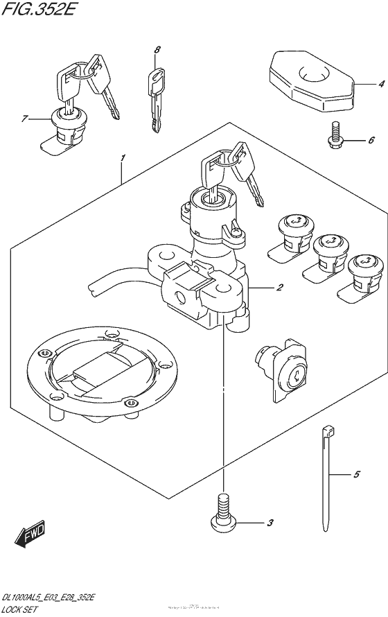Lock Set (For Pannir Case) (Dl1000Al5 E33)