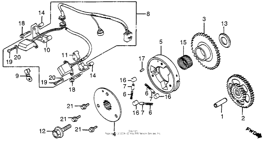 Pulse generator + starter clutch