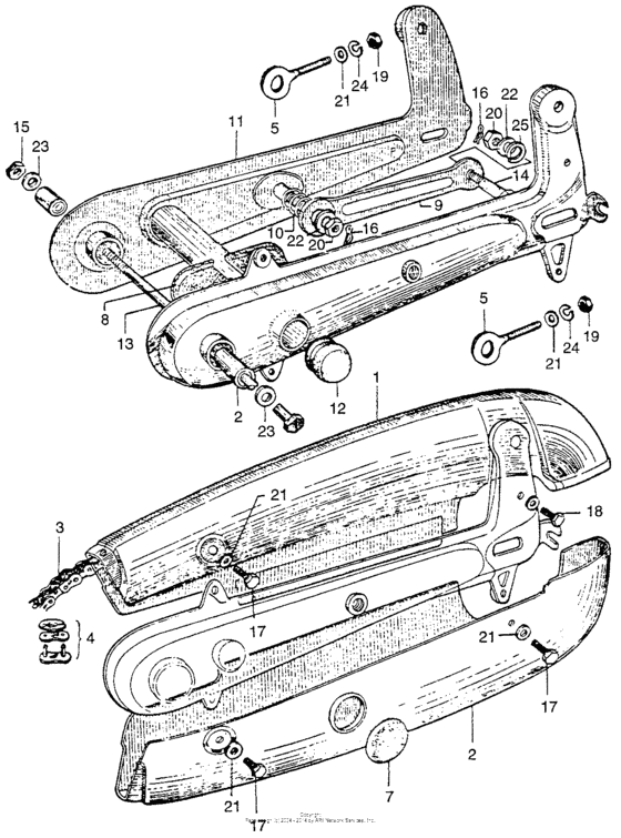 Swingarm + chain case chain case