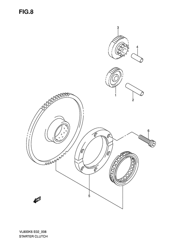 VL800 Муфта стартера