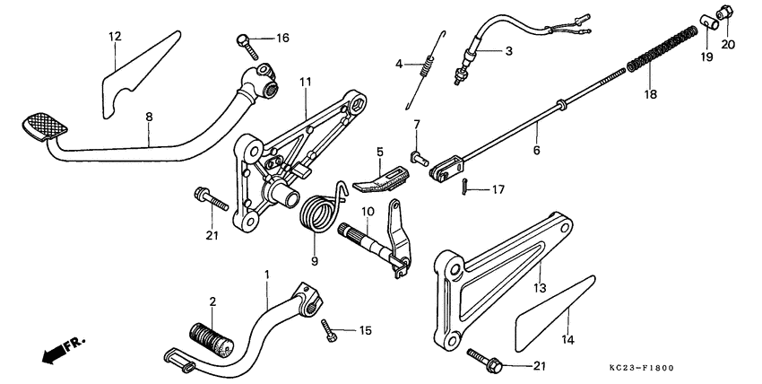 Change pedal/brake pedal