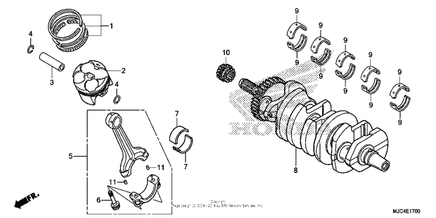 CBR600RR (ABS) Коленчатый вал и поршни
