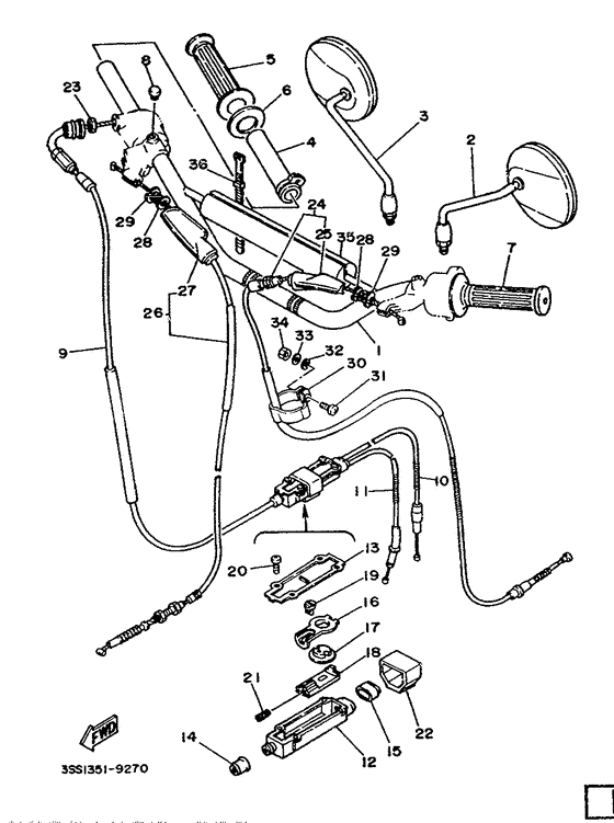 Steering handle. cable