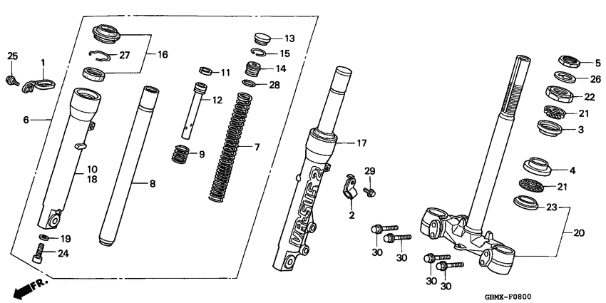 Front fork/steering stem