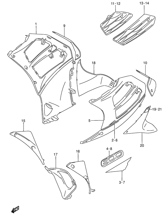 RF600 Under cowling body