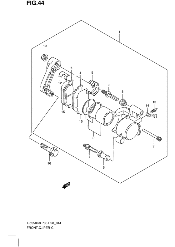 GZ250 Передний суппорт