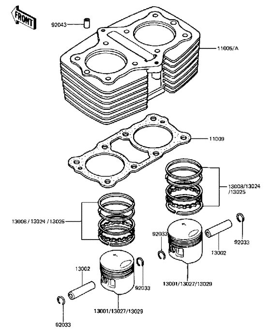 Cylinder/pistons