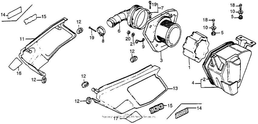 Air cleaner + side cover 83-84