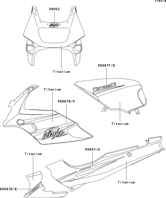 EX500 Decals(titanium)(d7f)