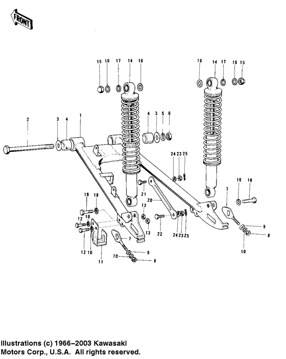 Swing arm/shock absorbers