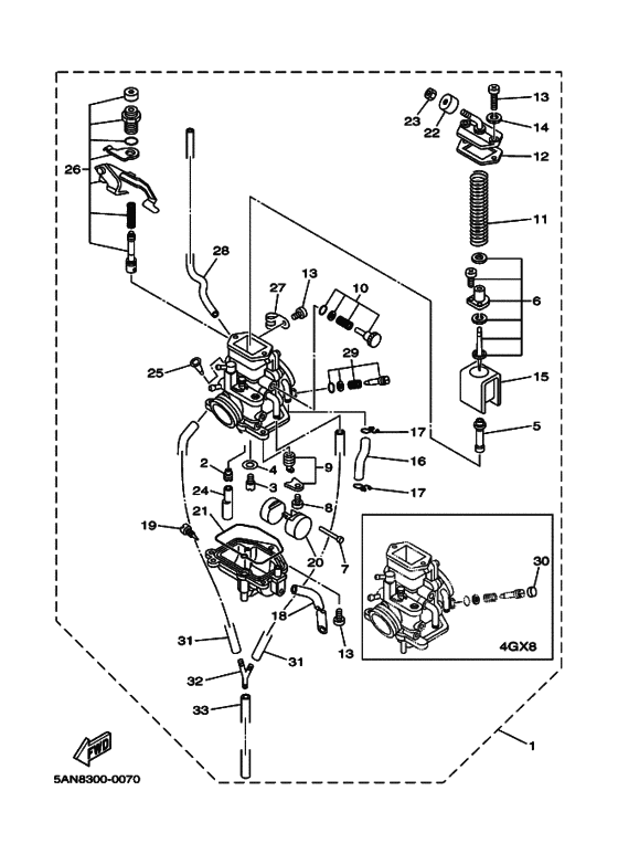 TDR125 Carburetor assy