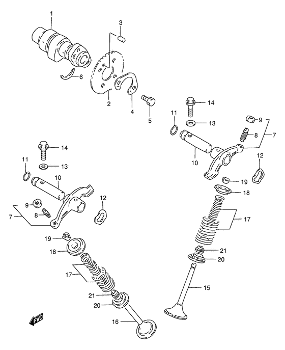 DF200 Распределительный вал-клапаны
