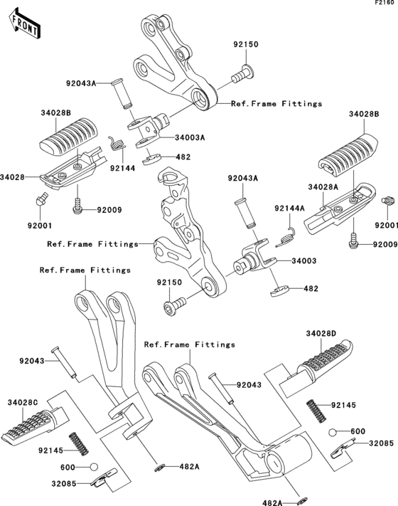 ZX600 Подножки