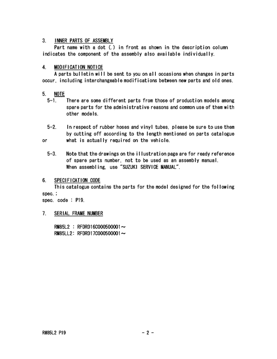 RM85L Catalog preface