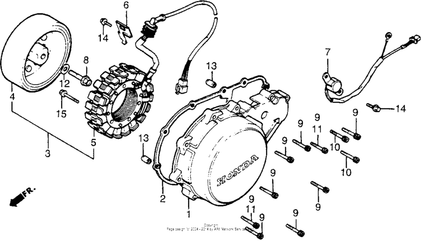 Left crankcase cover + alternator