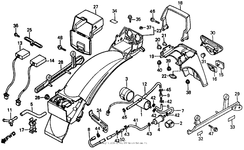 Rear fender + spark unit
