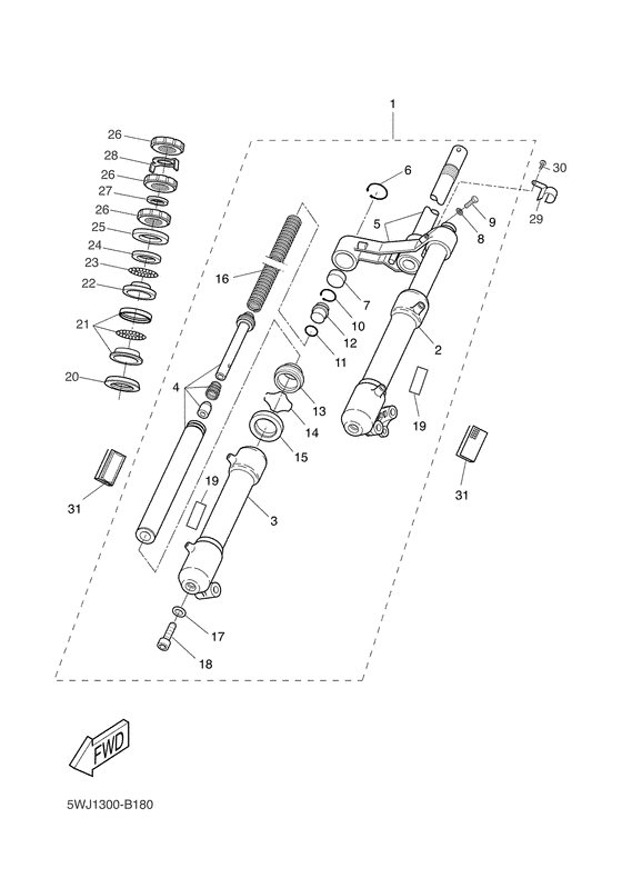 YQ50 Передняя вилка