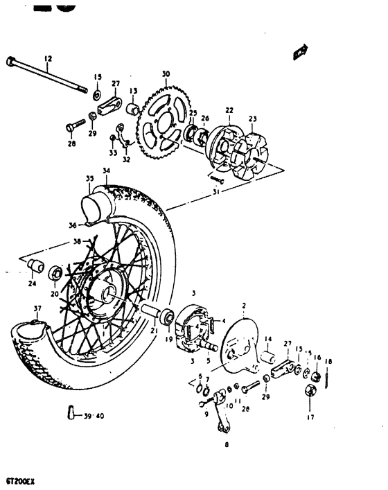 Rear wheel complete assy