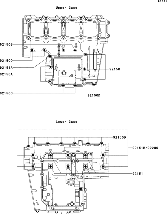 ZX900 Болты крепления картера