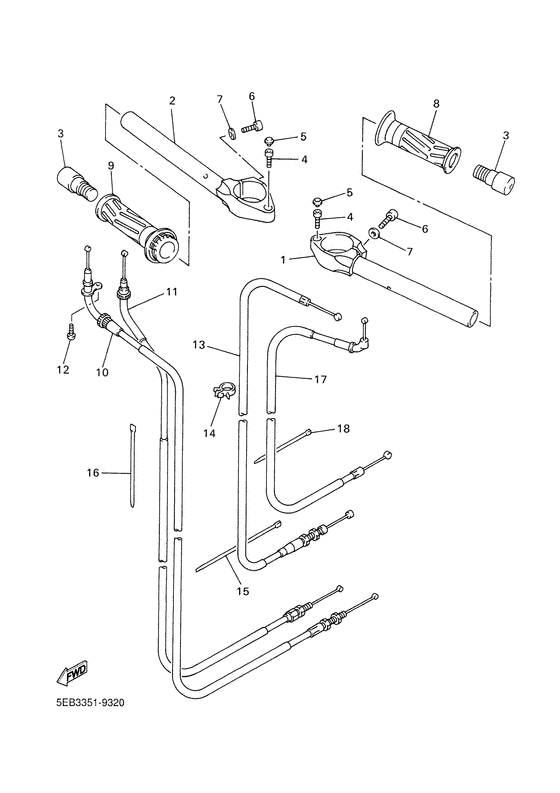Steering handle. cable