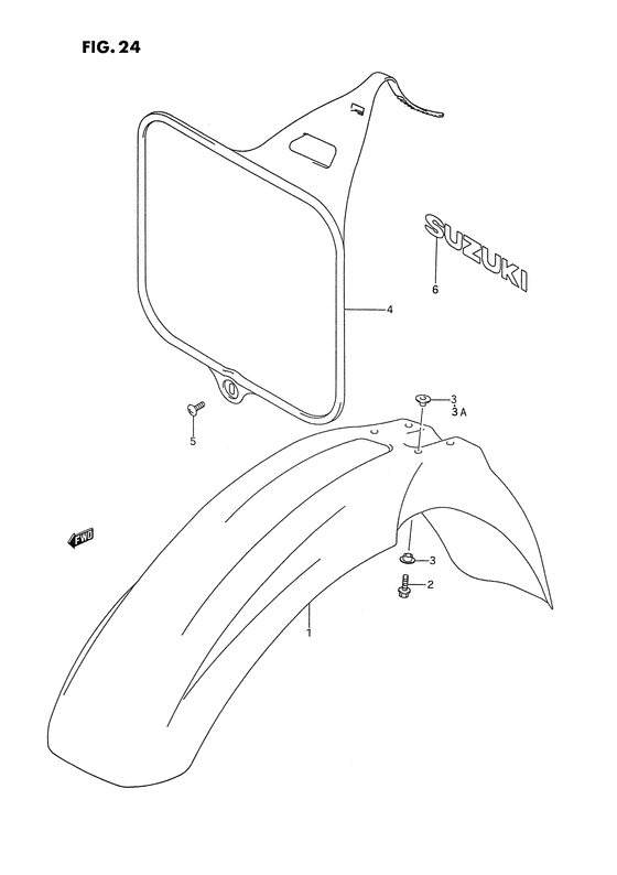 Front fender - front number plate