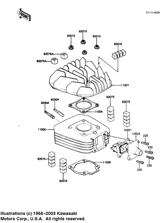 Cylinder head/cylinder/reed valve